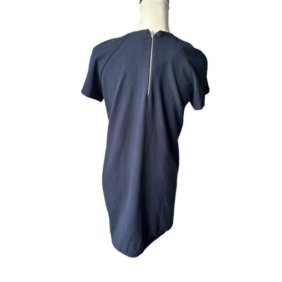 Zara Trafaluc Navy Knit Crewneck Ribbed Hi-Lo Hem Shirt Dress - Large - Picture 5 of 10